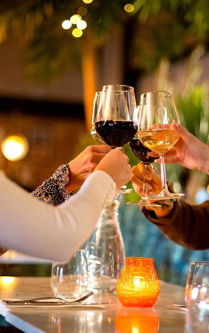 Luxury beverages served at The Nest at Bainland